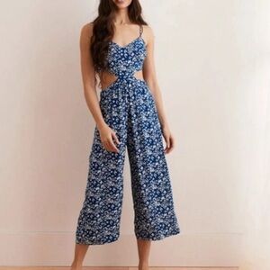 Blue & White floral aerie romper